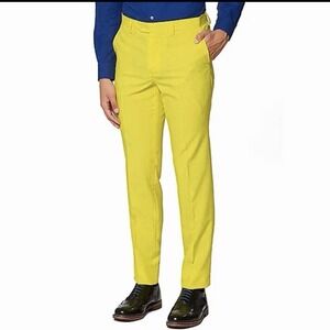 Opposuits Men's Slim Fit Solid Pants, Yellow Fellow - Size 44